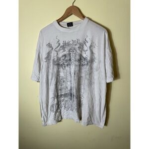 Vintage Y2K Affliction Style Crypic Graphic T Shirt United US Tag XXL